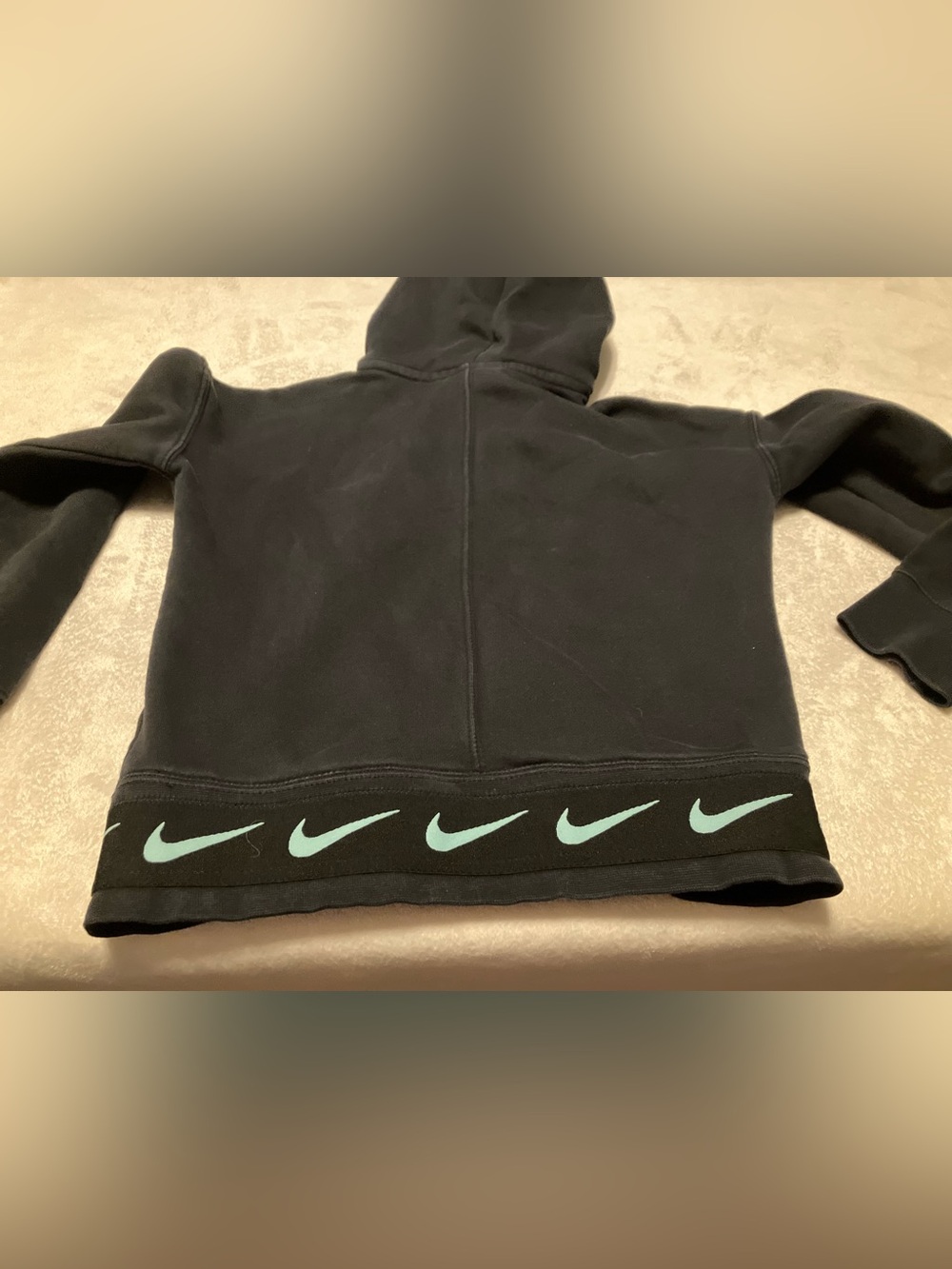 Nike Kids Black Hoodie with Pink & Orange Graphic - Picture 4 of 5